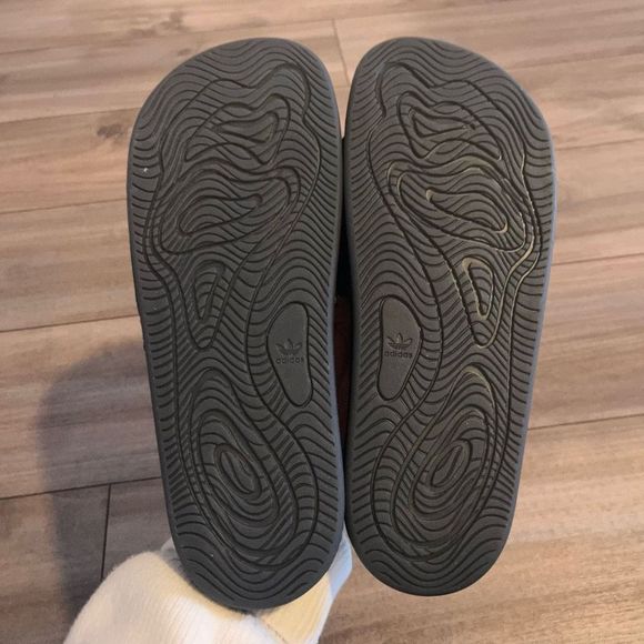 Adidas Pharrell Williams Human Race Logo Triple Black Slide Mens 10 - Picture 6 of 7